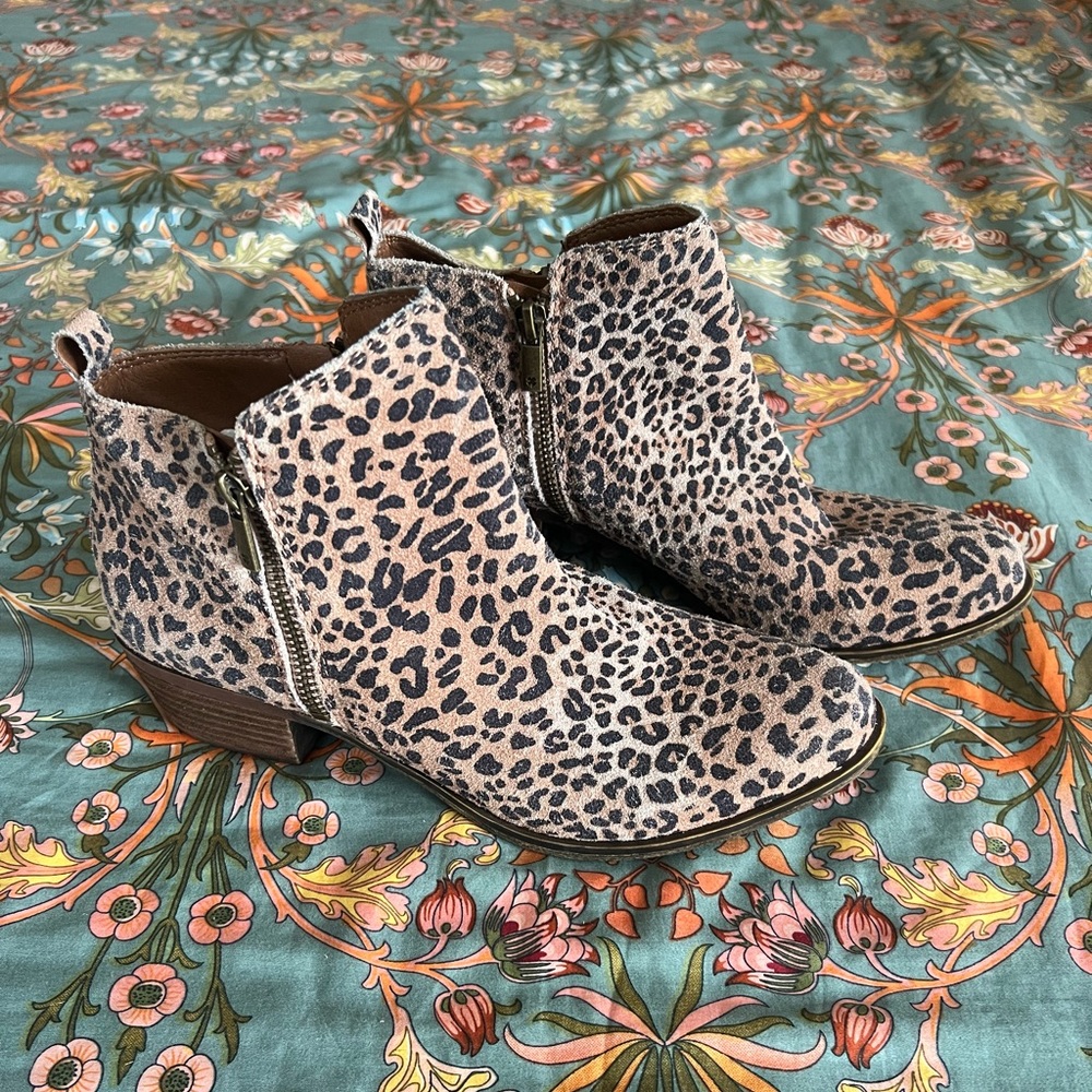Lucky Brand Cheetah Leather Booties